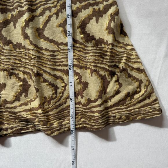 2007 Express Metallic Animal Print Empire Waist Babydoll Top Small Y2K Chic - Picture 6 of 9